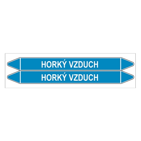 Značení potrubí, horký vzduch,2 ks, 450 × 52 mm